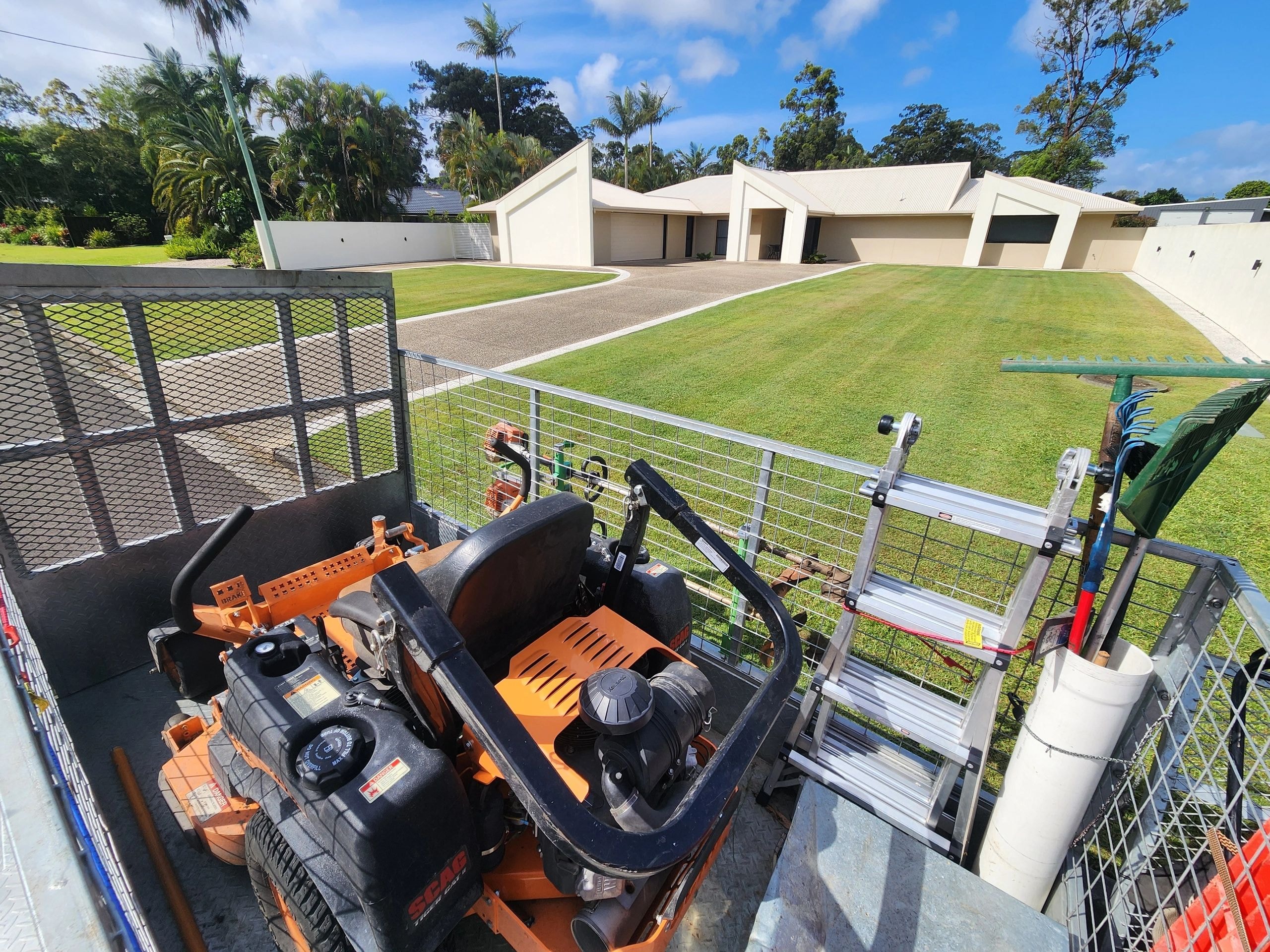 Lawn care work by Ocean View Mowing